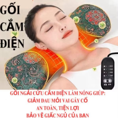 GỐI ĐẦU XÔNG NGÃI CỨU BẤM ĐIỆN CẢI THIỆN SỨC KHỎE GIẤC NGỦ NGON HÀNG CHUẨN CHẤT LƯỢNG 