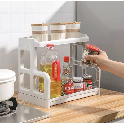 Kệ gia vị 2 tầng bằng nhựa cao cấp VIỆT NHẬT - giúp căn bếp luôn gọn gàng sạch sẽ