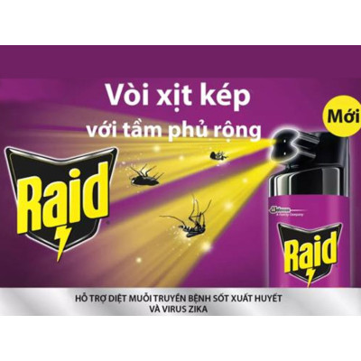 Combo 2 Bình Xịt Côn Trùng RAID  Hương Lavender 520ml