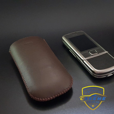 Bao da cầm tay dây rút dành cho Nokia 8800 Gold Carbon Sapphire Arte (da thật) cao cấp - Hàng nhập khẩu