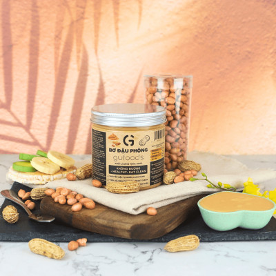 Bơ đậu phộng GUfoods - Không đường, Giàu protein thực vật, Lành mạnh, Eat clean, Healthy, Thuần chay