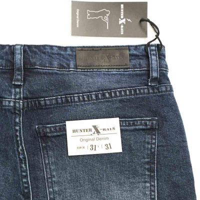 Quần Short Jeans Nam Rách Cao Cấp HUNTER X-RAYS Form Slimfit Thun Màu Xanh S62