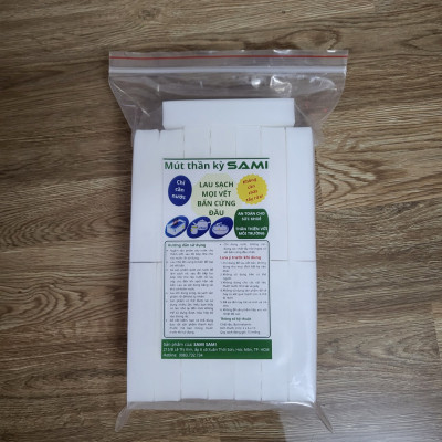 Mút thần kỳ SAMI, mút bọt biển melamin độ nén cao lau chùi làm sạch mọi vết bẩn cứng đầu (gói 15 miếng)