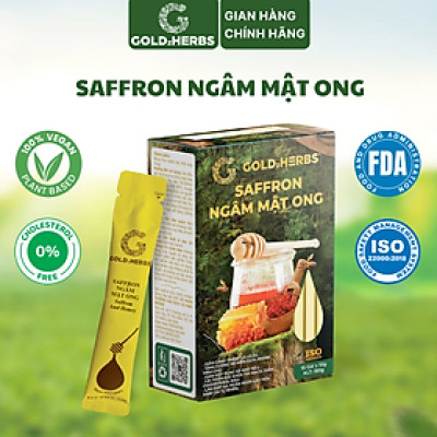 Hàng chính hãng - Saffron ngâm mật ong GoldzHerbs, 100% mật ong nguyên chất – Hũ 300g/ Hộp 15 gói x 10g