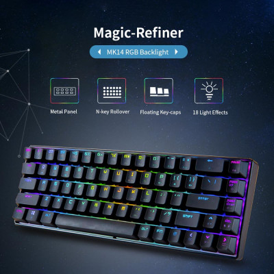 68 Phím Magic-Refiner MK đèn nền RGB Bảng kim loại 