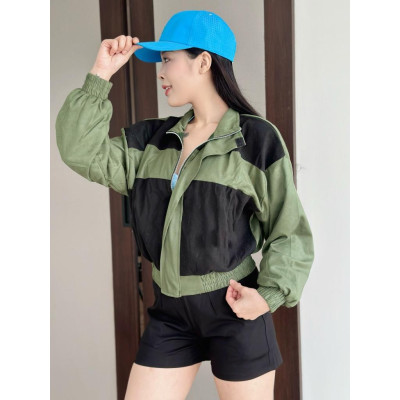 [LZ] Áo khoác da lộn nữ da lộn 2 lớp phối màu đẹp siêu chất-A2156