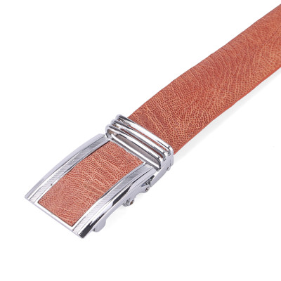 HJ4425-26-27-28 - Dây nịt nam da đà điểu bản lớn trơn màu đen, nâu đất, vàng, nâu đỏ