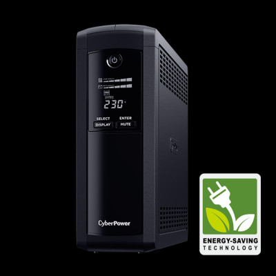 Bộ lưu điện UPS CyberPower VALUE Pro VP1600ELCD - 1600VA/960W - Tích hợp điều khiển Nas, pc, Màn hình hiển thị LCD, dòng sản phẩm cao cấp - Hàng Chính Hãng