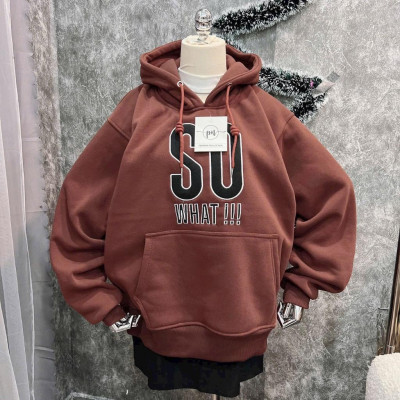 Áo khoác Nỉ Dệt Có Nón In Chữ SO What đẹp cực chất-A2113