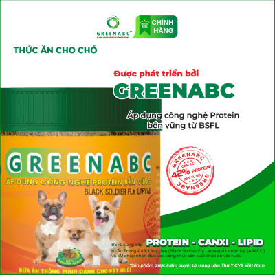 Thức ăn cho Chó GREENABC - Bột bổ sung đủ dinh dưỡng protein 44.9%, canxi 1.33%, lipid 20.1% giúp tiêu hóa tốt, tăng đề kháng, lông mượt - Hộp 200g
