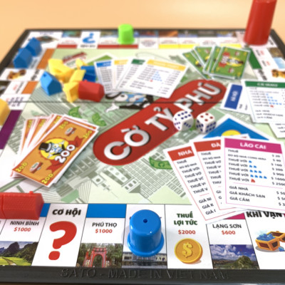 Cờ Tỷ Phú Việt Nam Monopoly Phiên Bản Các Địa Danh Kèm 4 Ngựa Gỗ Hỗ Trợ Chơi Vui Nhộn Hơn