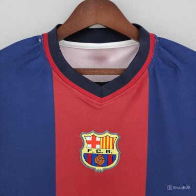 Áo Bóng Đá Retro Barcelona 1998 - Sân Nhà bản cao cấp vải Cotton Polyester