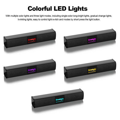 Loa Bluetooth không dây di động Smalody 10W Đèn LED đầy màu sắc âm thanh nổi Mini Soundbar  U Disk TF Card