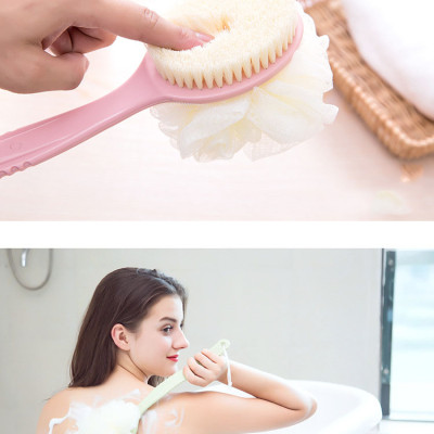 Bàn Chải Chà Lưng Kèm Bông Tắm 2in1- Cọ Chà Lưng Masage Tẩy Tế Bào Chết Cao Cấp - Hàng Chính Hãng (Giao Màu Ngẫu Nhiên)