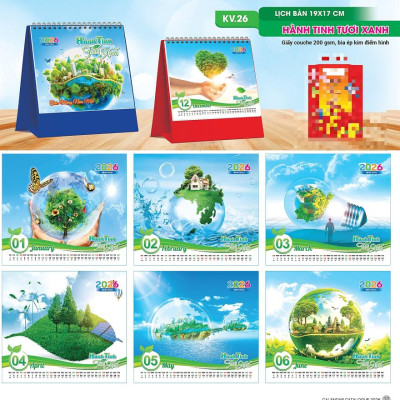 Lịch Để Bàn 2026 Đế Chữ A ,Bìa Ép Kim Điển Hình Cao Cấp, Sang Trọng