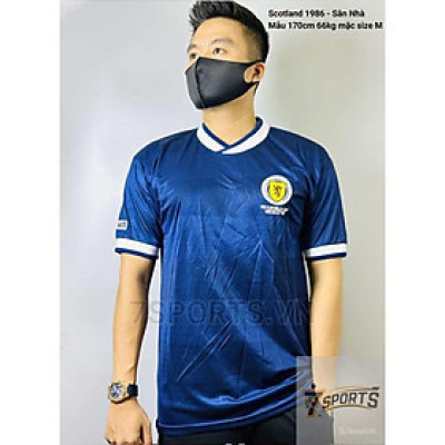 Áo Bóng Đá Retro Tuyển Scotland 1986 - Sân Nhà bản cao cấp vải Cotton Polyester