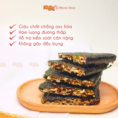 [COMBO 2 TÚI 500G] Rong biển kẹp hạt dinh dưỡng Mailey - hỗ trợ ăn kiêng giảm cân, bánh ngũ cốc dinh dưỡng