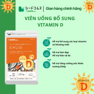 Combo Viên Uống Bổ Sung Vitamin C, E, D, B Vitamin Tổng Hợp Và Khoáng Chất Seedcoms Nhật Bản