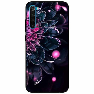 Ốp lưng in cho Xiaomi Redmi Note 8 Mẫu Mẫu Đơn Hồng Đen