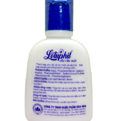 Sữa rửa mặt ngừa mụn Lotuphil 125ml - Hàng Chính Hãng hợp da nhờn, da khô, da nhạy cảm