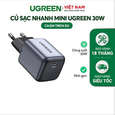 Củ sạc nhanh MINI 30W GaN UGREEN CD319 – Sạc nhanh Type C – Công suất 30W – Công nghệ GaN tiên tiến – Hàng Chính Hãng.