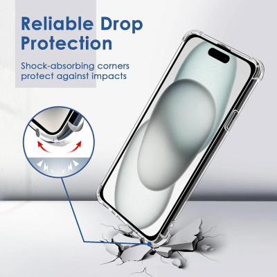 Ốp lưng cho iPhone 14, iPhone 14 Plus, iPhone 14 Pro, iPhone 14 Pro Max, iPhone 15, iPhone 15 Plus, iPhone 15 Pro, iPhone 15 Pro Max, dẻo trong chống sốc cao cấp - Hàng chính hãng