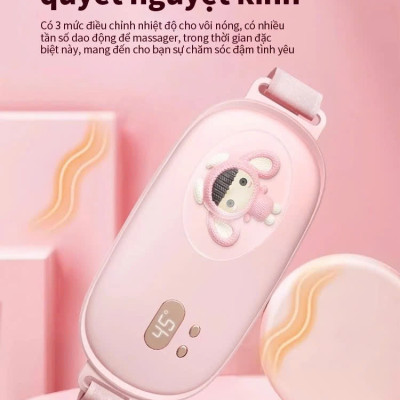Máy chườm nóng hỗ trợ giảm đau bụng kinh có 3 mức nhiệt, Pin sạc UBS, món quà ý nghĩa tặng người yêu