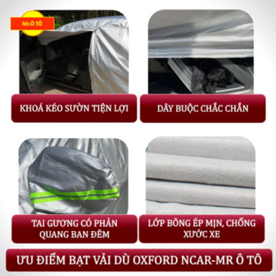 Bạt phủ ô tô vải dù Oxford cao cấp - Mr Ô Tô 10 size độc quyền - Bảo vệ xe tuyệt đối - Bảo hành 2 năm.