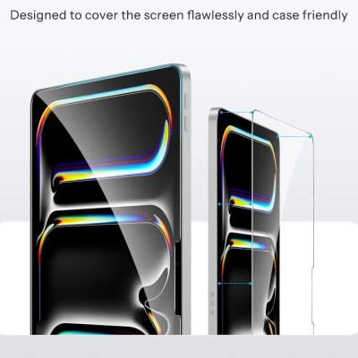 Miếng dán màn hình kính cường lực cho iPad Pro 13 inch M4 2024/ iPad Pro 11 inch M4 2024 hiệu Pro Glass (mỏng 0.2 mm, vát cạnh 2.5D, chống trầy, chống va đập - hàng nhập khẩu