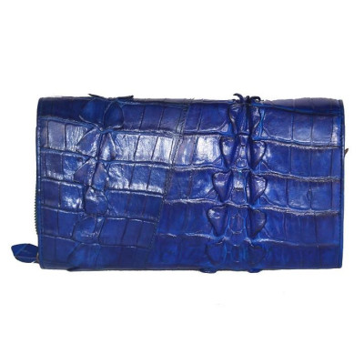 Túi xách nữ da cá sấu Huy Hoàng đeo chéo 2 gai màu xanh dương HC6283