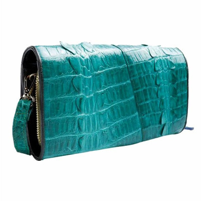 Túi đeo nữ da cá sấu Huy Hoàng 2 gai màu xanh lá HC6275