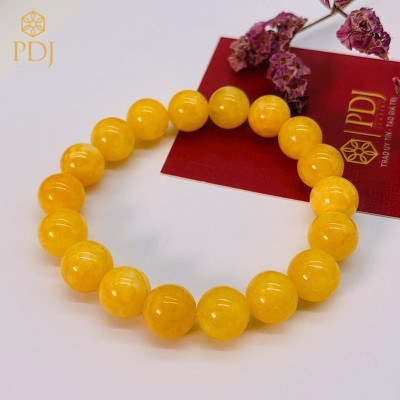 Vòng tay đá mã não vàng PDJ - Kèm hộp đựng cao cấp J