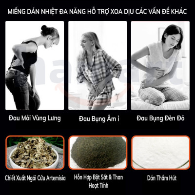 Miếng Dán Nhiệt Giữ Ấm Cơ Thể Chườm Nóng Giảm Đau Bụng Kinh Hamart Toả Nhiệt Kéo Dài Hiệu Quả