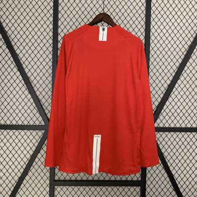 Áo Bóng Đá Retro Manchester United 2008 Dài Tay - Sân Nhà bản cao cấp vải Cotton Polyester