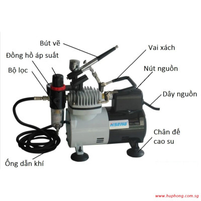 Máy Nén Khí Dùng Cho Bút Vẽ Mỹ Thuật AF18K-2 (Kèm sẵn bút vẽ)