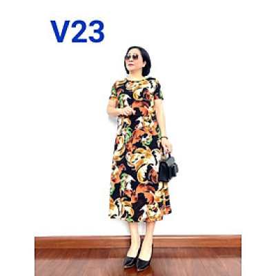 [Mẫu Mới 2022] Váy Đầm Trung Niên Trung Niên Họa Tiết Cực Đẹp  - Dành Cho Các Quý Bà 2021 - Tuấn Tú Store