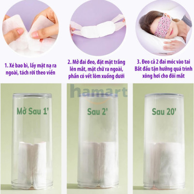 Hộp 5 Mặt Nạ Mắt Nóng Xông Hơi Nước Ngải Cứu Spa Chườm Ấm Mắt Ngủ Ngon Giảm Khô Nhức Mỏi Quầng Thâm 