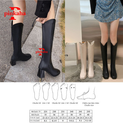 Bốt Đùi Nữ Da Lì Trắng Đen Thời Trang Khoá Sau Ulzzang Siêu Hót Cao Cổ Giày Boot Xinh