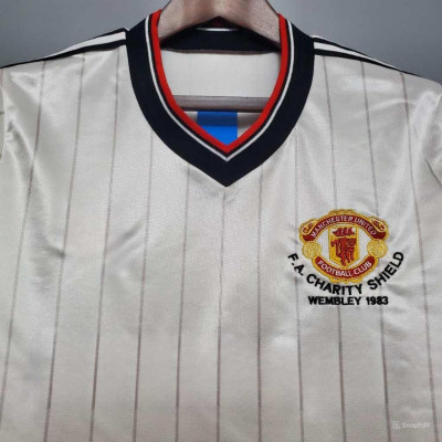 Áo Bóng Đá Retro Manchester United 1983 - Sân Khách bản cao cấp vải Cotton Polyester