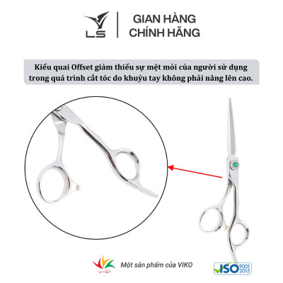 Kéo cắt tóc LS lưỡi thẳng quai offset vênh đỡ ngón cố định FA23/5.75