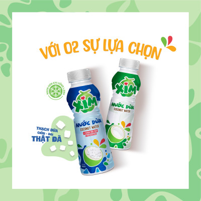 Thùng 24 Chai Nước Dừa Xim Có Thạch Chai PET 350ml