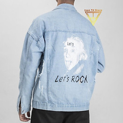 Áo khoác jean nam in hình Enis Tein cá tính