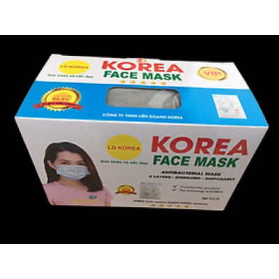 Combo 4 hộp khẩu trang y tế korea, bốn lớp (tương đương 200 chiếc)