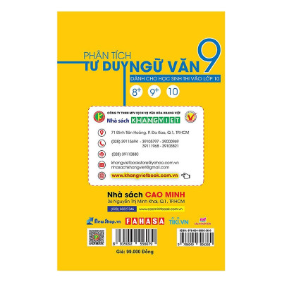 Sách - Phân Tích Tư Duy Ngữ Văn Lớp 9 - Khang Việt Book