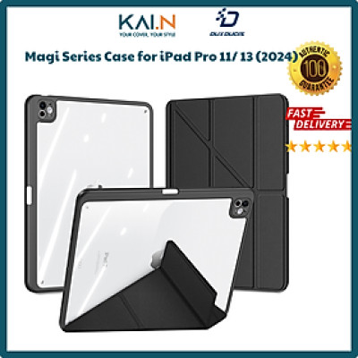 Bao da cho iPad Pro 11 inch 2024/ Pro 13 inch 2024 M4, Dux Ducis Magi With Apple Pencil Holder & Auto Sleep Wake_ Hàng chính hãng