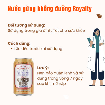 Nước gừng Không Đường Ăn Kiêng Giảm Cân Giữ Ấm Cơ Thể Diet Royalty Nhập Khẩu Anh Quốc - 330ml