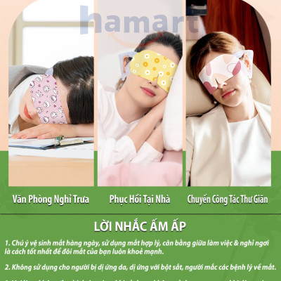 Hộp 5 Mặt Nạ Mắt Nóng Xông Hơi Nước Ngải Cứu Spa Chườm Ấm Mắt Ngủ Ngon Giảm Khô Nhức Mỏi Quầng Thâm 