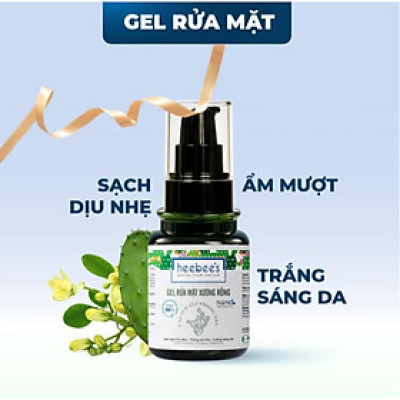 Gel Rửa Mặt Thiên Nhiên Làm Sạch Dịu Nhẹ, Dưỡng Sáng Da Heebee Chiết Xuất Từ Xương Rồng 40ml/ 100ml