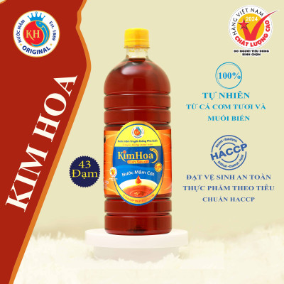 Nước mắm cốt Kim Hoa Phú Quốc 43 đạm chai nhựa 1 lít