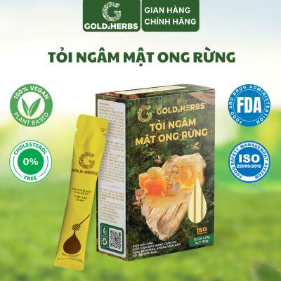 Tỏi ngâm mật ong rừng GoldzHerbs, 100% mật ong nguyên chất – Hũ 300g/ Hộp 15 gói x 10g